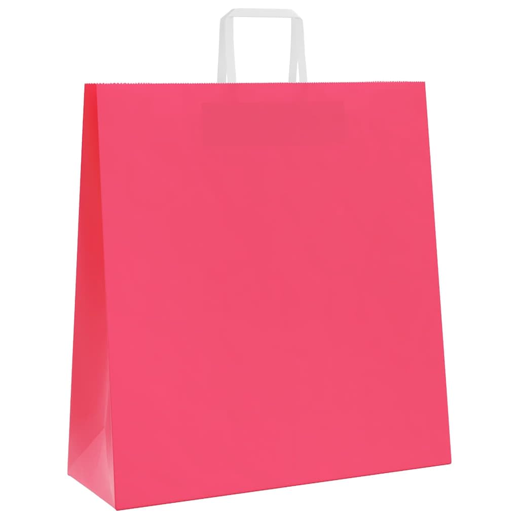 Torby papierowe 50 szt. z różowymi uchwytami 45x17x48 cm na prezenty