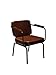 GXDHOME Sillas de Comedor Silla de Oficina Taburete con Respaldo, reposabrazos Cómodo cojín Loft Estructura metálica de Estilo Industrial (Color : Brown)