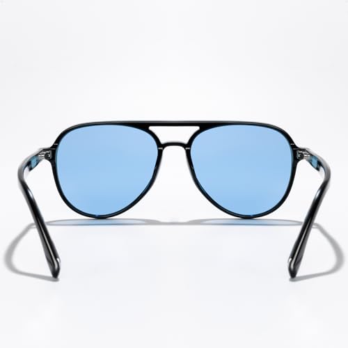 Stylish Double Bridge Aviator Sunglasses for Women Men Retro Frame Trendy Shades for Driving Travel Street Fashion4