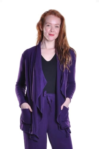 Image of LA CERA Women's Open Front Casual Long Sleeve Knit Classic Sweaters Comfortable Brushed Cascase Cardigan