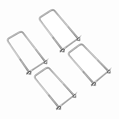 Image of 4 Sets 304 Stainless Steel Square U-Bolts 2 inch(50mm) Inner Width, 4 inch(100mm) Length Stainless M8 with Nuts, Frame Plate, Accessories for Automobiles Trailer, Boat Trailer Industrial Parts