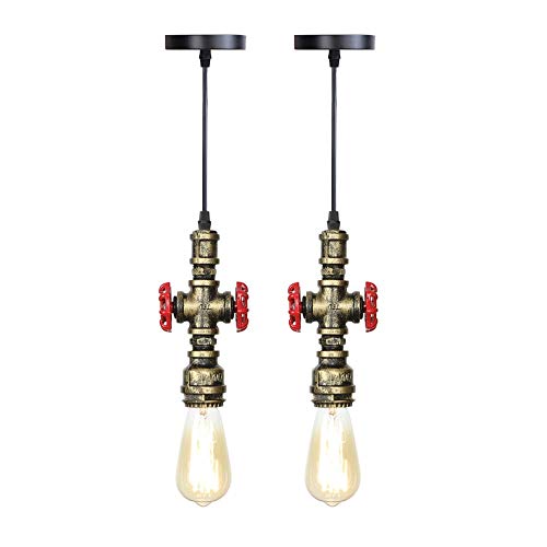 Lámpara colgante rústica para solucionar techos oscuros con doble iluminación bronce E27 2