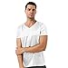 Daenrui Mens Satin Sleep Shirt Pajamas Short Sleeve Silk V-Neck Casual T-Shirt Tee Blouse Nightwear White X-Large