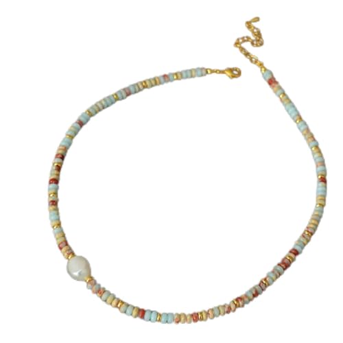 Collier précieux fait à la main perles baroques d'eau douce ras du cou tendance