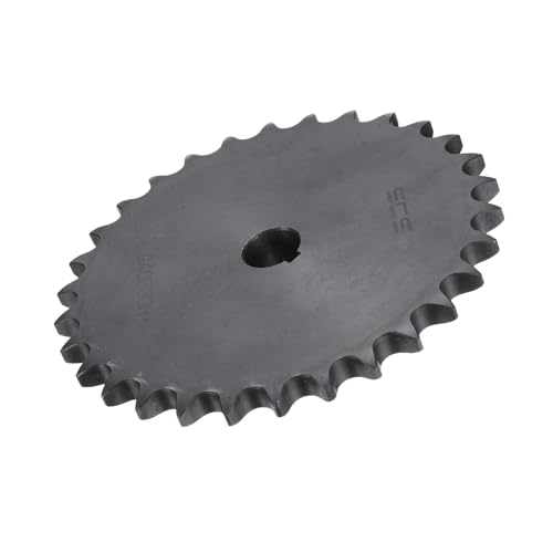 Image of uxcell #40 Chain Roller Sprocket B Type, 5 /8 inch Bore 30 Tooth Single Strand Chain Sprocket, Carbon Steel, Keyway with Set Screws