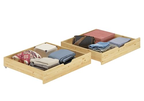 Erst-Holz Bettkasten-Set für unsere Etagenbetten 80x190cm - 2-teilig -...