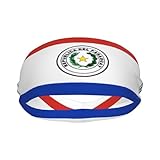 Paraguay Flag Headbands Paraguayan Sports Headband Moisture Wicking Sweatband for Men Women Athletic Hairband for Running Football Tennis Volleyball Yoga Unisex