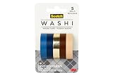 Scotch Washi Tape, Earth Design, 5 Rolls, Great for Bullet Journaling, Scrapbooking and DIY Décor (C1017-5-P6) Small