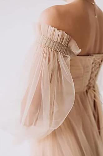 Qqcute Lavender Tulle Robe Long Sleeve Maternity Dress For Photoshoot Sheer Off Shoulder Bridal Lingerie Pregnancy Baby Shower(4Xl) #TOP3