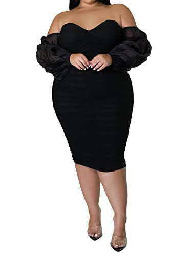 EDITCOZY Women Plus Size Dresses Curvy Off Shoulder...