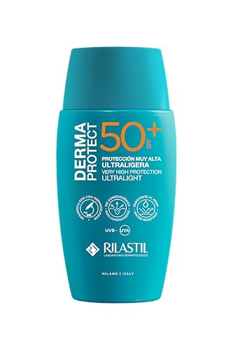 Rilastil - Dermaprotect 50+, Crema Solar Facial, Protege la Piel de los Rayos UVB, UVA y la Luz Azul, Hidrata y Previene el Envejecimiento, Apto para Todo Tipo de Pieles - 50 ml