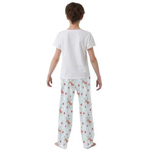Boys' Pants Christmas Cute Animal Deer Gifts Long Bottoms Jogger Pants Elastic Waist Trousers with Pockets S-XL3