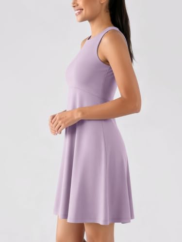 Image of ODODOS Casual Flare Tank Dress for Women Summer Sleeveless Sundress Mini Skater Dress