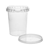 plastikdosen ohne deckel Lieferumfang : 25 Plastikdosen je 520 ml (transparent), 25 Deckel (transparent) sowie eine Einfüllschaufel aus Kunststoff