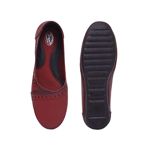 Image of Zoom Boot for Women Leather High Ankle Formal Boot for Adult Super comfortable with cushioned insole A-125 (Red)
