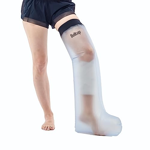 belltop Protector escayola pierna adulto. Funda impermeable ducha o piscina. Protector estanco. Funda protectora venda. Cubre escayola pierna de silicona resistente para escayola