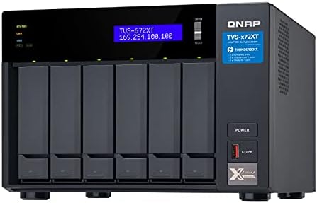 QNAP TVS-672XT-i3-8G, 6bay, 8GB RAM, Thunderbolt 3, 10GbE ready NAS (Network-attached Storage) Enclosure, backup & recovery
