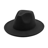 Kids Fedora Hat Classic Dress Hat for Boys Girls Fedora Hats for Kid Felt Cap (US, Alpha, Medium, Black)