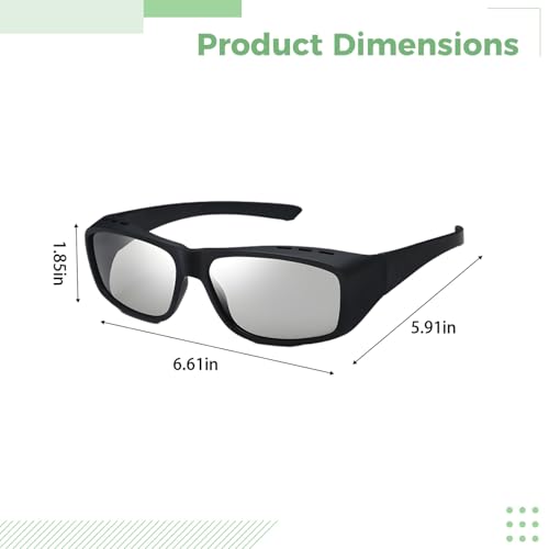 Okulary 3D do kina, duże oprawki, pasywne okulary filmowe 3D, lekka żywica, czarne