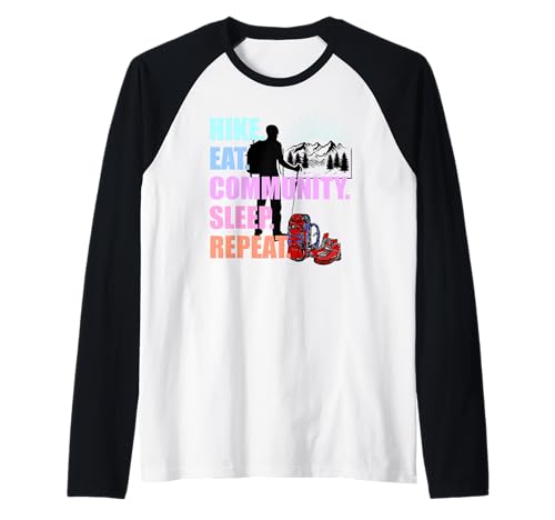 Mensaje divertido para senderismo, montañas, senderismo Camiseta Manga Raglan