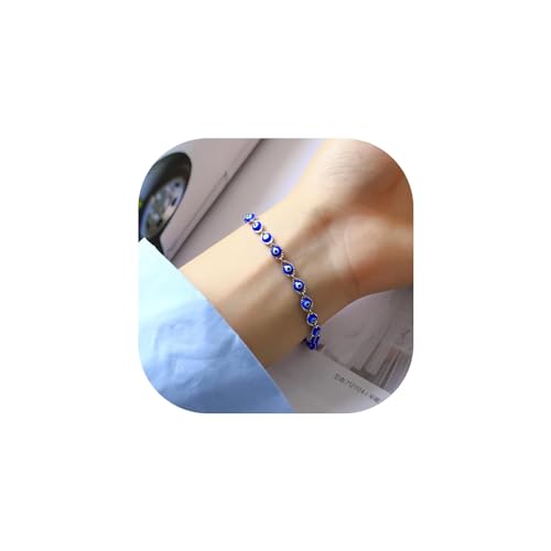 Evil Eye Bracelets for Women,Lucky Blue Eye Bracelet,14K Gold Plated Evil Eye Chain Bracelet for Women,Evil Eye Jewelry