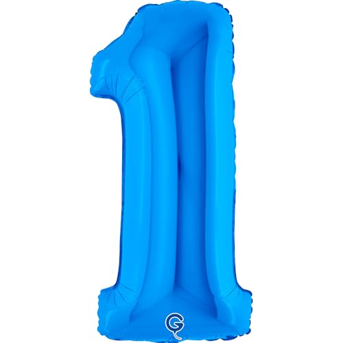 Grabo XXL Riesen Zahlen Folienballon 102 cm (40) Blau – Perfekte Deko für Geburtstage, Jubiläen & Feiern – Happy Birthday Party-Highlight - für Helium und Luft! Wiederverwendbar! 1