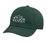 Wengen Switzerland Swiss Mountains Alps Vintage Souvenir Adjustable Printed Baseball Hat, Dark Green