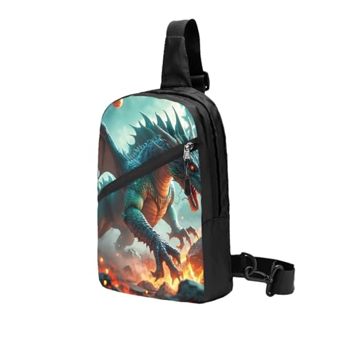 Dragon Print Men's and Women's Foldable Crossbody Bag,Sports Crossbody Bags,and Daily Chest Bags2