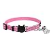 BINGPET Safety Nylon Reflective Cat Collar Breakaway Adjustable Cats Collars with Bell and Bling Paw Charm, Light Pink