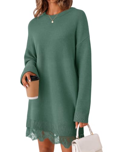 sweater dress women - sage