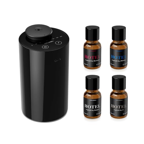 Airversa AN6 Waterless Essential Oil Diffuser Starter Kit, Black