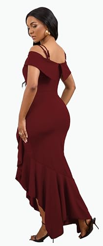 Image of FairyLove Women's One Shoulder Sleeveless Formal Ruched Bodycon Fashion Dress Belted Cocktail Dresses