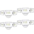 Onforu 4 Packs 60W Flood Lights Outdoor, 6000LM Brightness Security Lights, 3 Adjustable Heads, IP65 Waterproof, 6500K Wall Mount Exterior LED Flood Light (White)