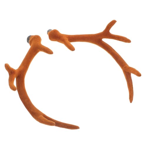 Photo de Hohopeti Antlers Décoratifs pour Bricolage Marron Accessoires DIY pour Coiffures et Décorations de Noël de Cerf Réaliste pour Tête Festif et Accessoires Photo