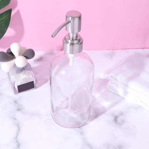 Botella dispensadora de vidrio rellenable de 500ml contra envases incómodos 6