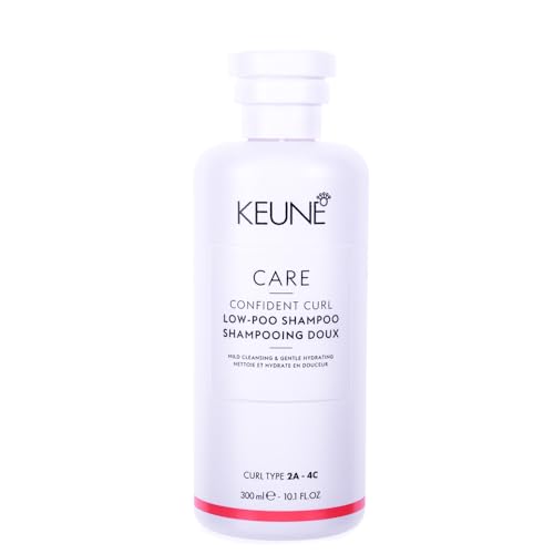 KEUNE Care Confident Curl Low Poo Shampoo Sulfate-Free Curl Shampoo for Wavy Curly and Coily Hair Low Lather Cleanser for Frizz Control 10.1 Fl Oz