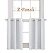 RYB HOME Kitchen Window Tiers Gift, Grommets Top Window Treatment Draperies for Room Darkening Privacy Curtains for Nursery / Dining Room / Bedroom, 42 W x 36 L Inch, Greyish White, 2 Panels