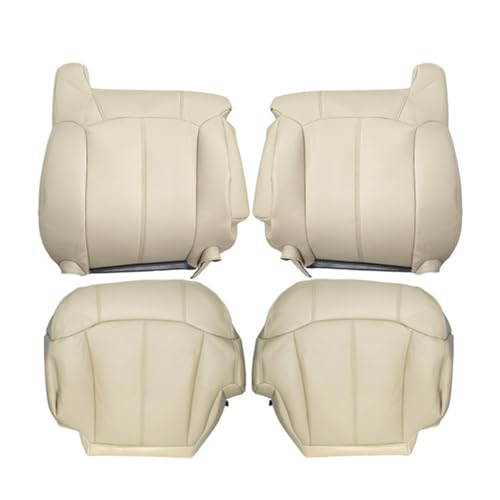 GXARTS Driver and Passenger Side Bottom and Top Lean Back Replacement Leather Seat Cover Shale Light Tan 522 or 922 Fit for Chevy Suburban 1500 2500 Tahoe 1999 2000 2001 2002