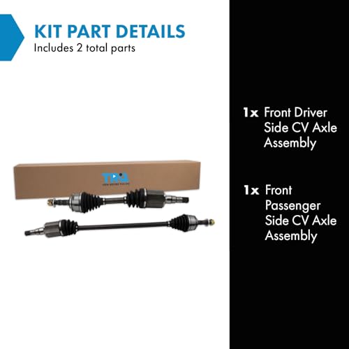 Image of TRQ Front Driver and Passenger Side CV Axle Assembly Set 2 Piece Compatible with 2011-2015 Chevrolet Cruze Manual Transmission 2016 Cruze Limited Manual Transmission