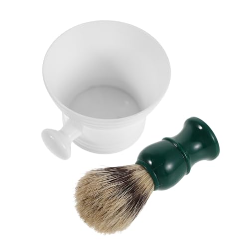 POPETPOP Kit Cuidado Barba Cuenco Espumoso Mango Cepillo para Barba Herramienta para Afeitar para Uso Diario el Baño