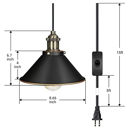 Dewenwils 2 Pack Pendant Light Plug In thumb #2