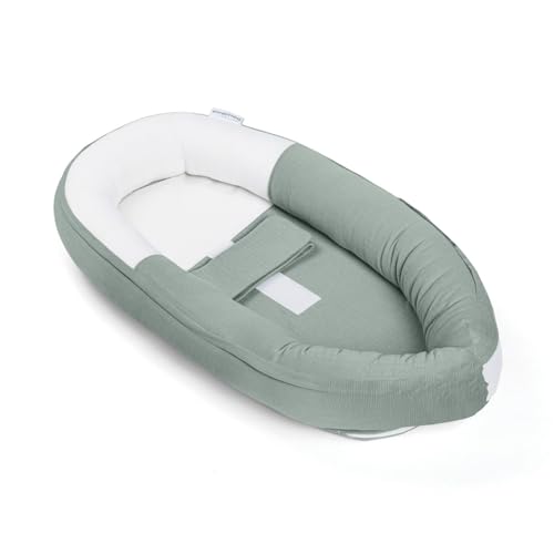 doomoo Cocoon Réducteur Nouveau-né, Ultra Confortable, Evolutif Dès la Naissance à 3 Mois, Tissu Doux & Respirant, Tetra Green