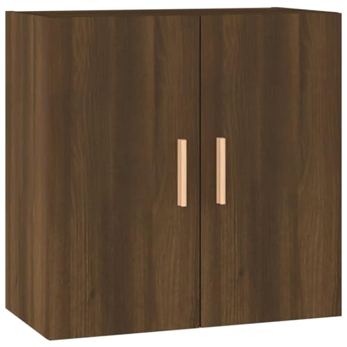 vidaXL Armario de Pared Mueble Aparador Almacenaje Colgante para TV Estante Salón Casa Decoración Madera Contrachapada Marrón Roble
