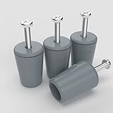 Rolladenstopper 30mm | Grau | 2 Paar | komplett mit Schraube & Dichtung - Anschlagwinkel für Rollläden, Rollo o. Jalousie Stopper