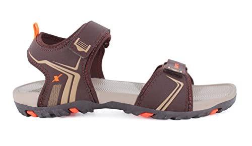 Image of Sparx Men's Sandal, Brown Neon Orange, 6 UK