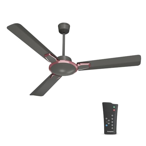 Image of Crompton Premion Aura2 BLDC 1200mm Designer Ceiling Fan | Remote Control | BEE 4 Star Rated | Energy Efficient | Superior Air Delivery | Low Noise | 4 Year Brand Warranty | Titanium Effect Rose Gold