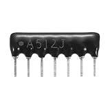 QUARKZMAN 20Pack 5,1K Ohm Widerstandsnetzwerk Array 1/8W SIP-7 2,54mm Raster Dickschicht Netzwerk Widerstand Sortiment Kit 5% Toleranz Bus Typ 7P Schwarz