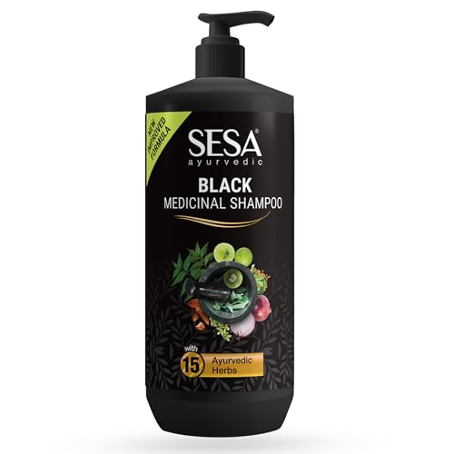 Image of Sesa Ayurvedic Medicinal Shampoo 1 Lt Hairfall Control Anti Dandruff Shampoo Infused with 15 Ayurvedic Herbs Smooth & Shiny Hair For Men & Women, 1000 ml