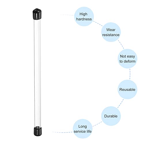 Image of PATIKIL Clear Rigid Tube Round Plastic Tubing with Black Rubber Caps Polycarbonate Water Pipe, 305mm / 12 Inch Length, 6mmx8mm /0.23 inchx0.31 inch, 1 Set
