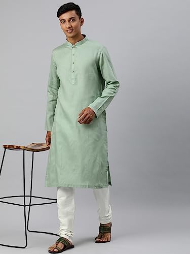 Image of Manthan Men's Cotton Solid Traditional Kurta Set